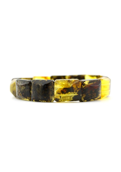 Kehribar Bileklik Fosilli Roleks Özel Tasarım Ambergold Blk23-55 Çok Renkli