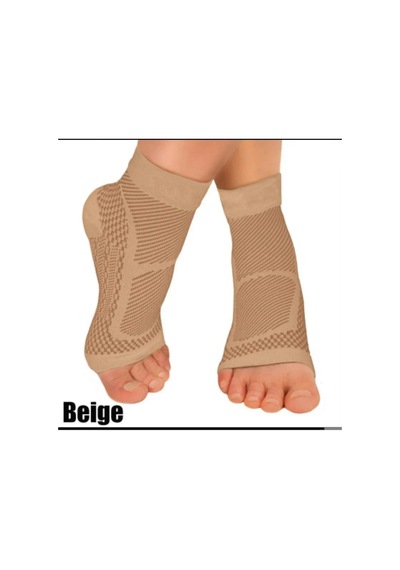 Yıwu 1 Çift Parmaksız Basınç Çorapları, Basınç Ayak Bileği Kılıfları Renk : Bej Beden : S/m