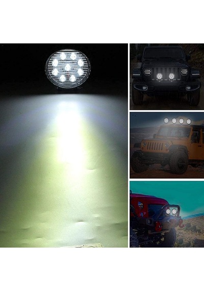 Carub Lamba Çalışma Lambası Mini Off-road Led Işık Projektör 10-30v 27w 9 Led Ip67 Yuvarlak Siyah Br3010506 1 Adet