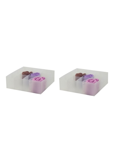 Çekmece İçi Düzenleyici Set,12 Bölmeli Pvc 2 Adet 30x30x10cm Şeffaf