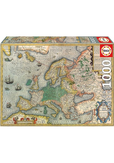 Educa 1000 Parçalı Avrupa Haritası Karton Puzzle/yapboz - Map Of Europe - 19624