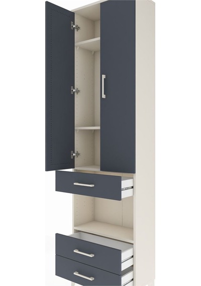 Arges Dolap 4 Raflı 3 Çekmeceli 2 Kapaklı 60x30x221 Aytaşı-antrasit Aytası
