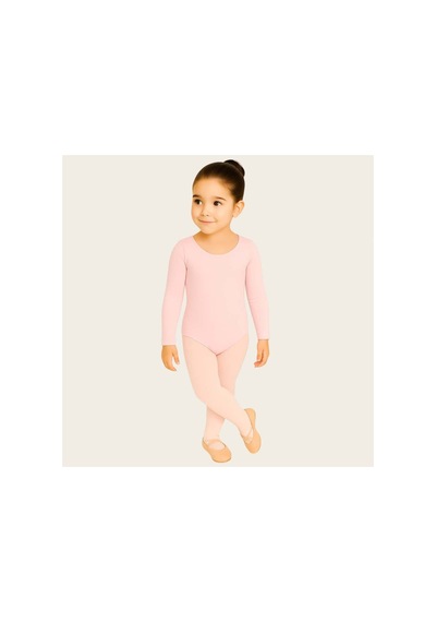 Ada Kostüm Tasarım Pembe Uzun Kollu Bale Mayosu-çocuk