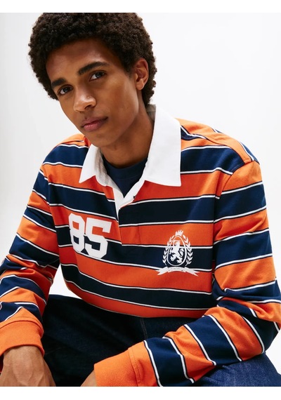 Tommy Hilfiger Tjm Rlx Strıpe Rugby, Szz Turuncu Erkek Polo T-shirt
