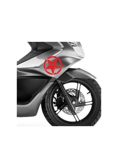Deeb Army Pcx Yıldız Sticker Etiket Mat Kırmızı 2 Adet