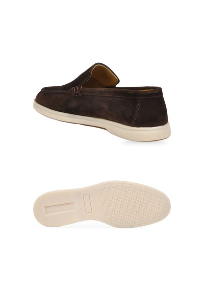 Komcero Kahve Hakiki Deri Şık Rahat Espadril Erkek Casual Ayakkabı Loafer 6k020-217 Kahverengi