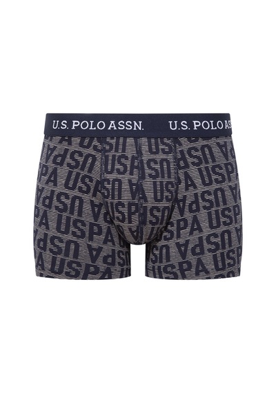 U.S. Polo Assn. Erkek Indigo-Lacivert-Baskılı 3 Lü Boxer-Indigo-Lacivert-Baskılı