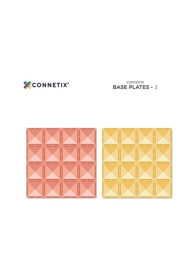 Connetix Pastel Lemon & Peach Base Plate Manyetik Bloklar - 2 Parça