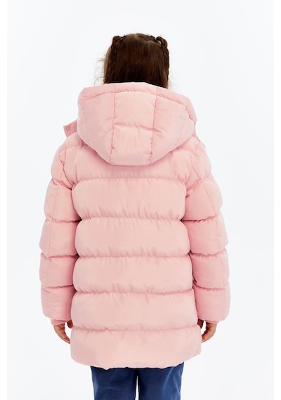 Benitto Kids Kız Çocuk Kalın Kışlık Kapüşonlu Kaban 51349 Pembe