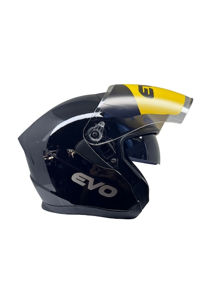 Kask Evo Marka Çenesiz Yarım Kask Sİyah