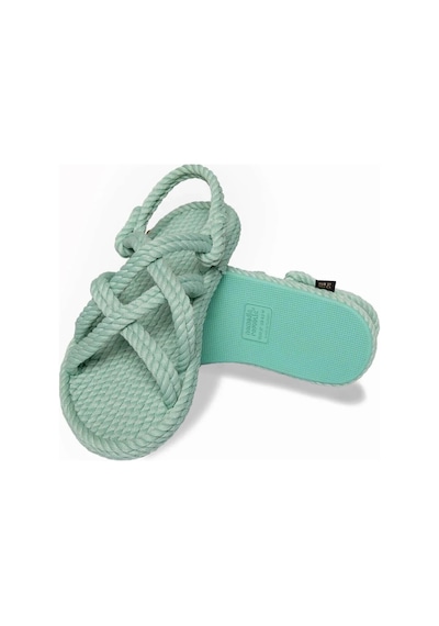Bodrum Kauçuk Tabanlı Çocuk Halat Sandalet - Mint Yeşil
