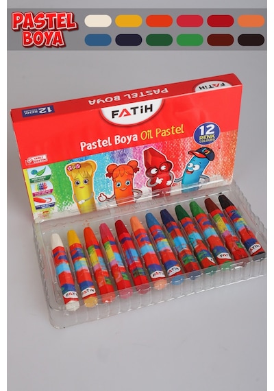 Dekomus İle Orjınal Fatih 12 Renkli Pastel Boya