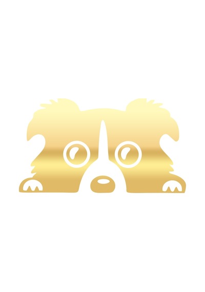 Köpek Araba Sticker 17x17 Cm Gold
