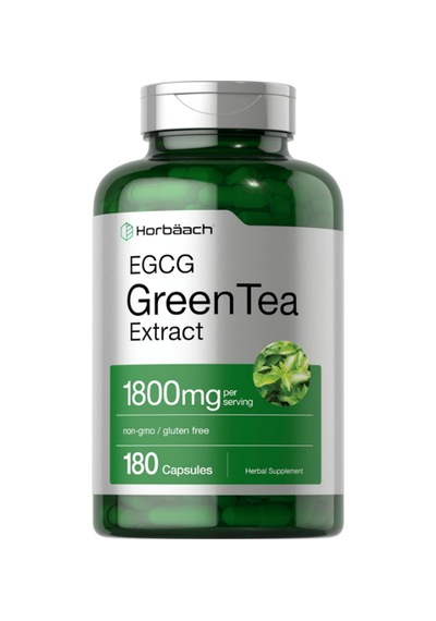 Horbäach Egcg Green Tea Extract 180 Capsul Max Potency Non-g...