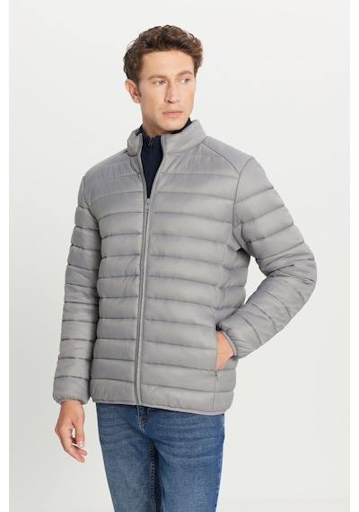 Ac&Co / Altınyıldız Classics Standart Fit Normal Kesim Dik Yaka Erkek Mont - Gri