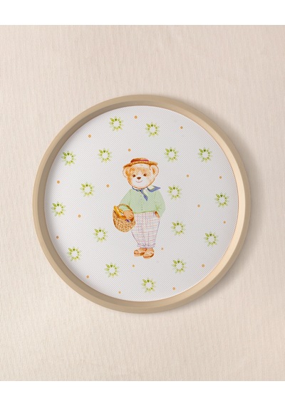 Madame Coco Liana Bear Yuvarlak Tepsi 1kteps199436x36x1,5 Cm-yeşil