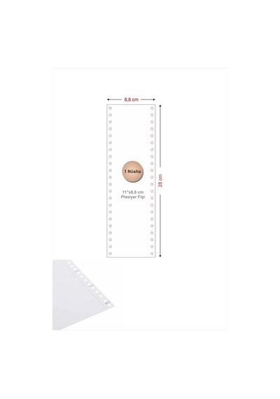 11x8,8 Plasiyer Fişi 1 Nüsha 3000 Adet , 80 Gr , Beyaz Otokopili Sürekli Form 11''x8,8 Cm