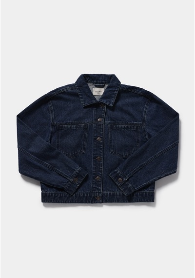 Colin's Colins Oversize Fit Düğmeli Astarsız Kadın Dark İndigo Denim Ceket Cl1082795 Q1.v1 Dn45171