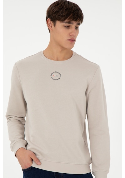 U.S. Polo Assn. Erkek Regular Fit Bisiklet Yaka Taş Sweatshirt 50293436-VR049
