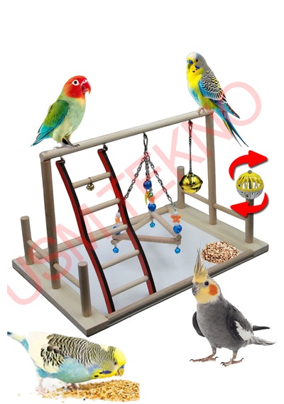Usmtekno Kuş Oyuncağı Kuş Oyun Parkı 23 x 23 x 35 CM Çok Renkli