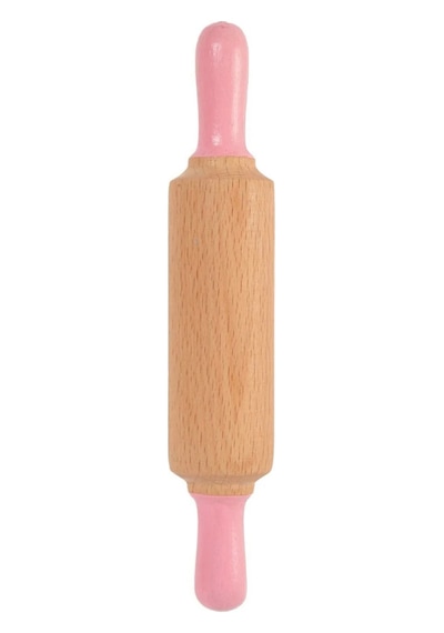 Childgen Doğal Ahşap Merdane Pastel Pembe