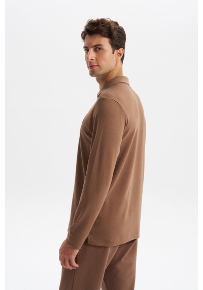 Ar-ma Erkek Slim Fit Fermuarlı Polo Yaka Sweatshirt İnce Modal Pamuk Elastan Karışımlı Örme İnterlok Kumaş K30554989102 Kahverengi-k7 Kahverengi Ar-ma Erkek Slim Fit Fermuarlı Polo Yaka Sweatshirt İnce Modal Pamuk Elastan Karışımlı Örme İnterlok Kumaş K30554989102 Kahverengi-k7 Kahverengi