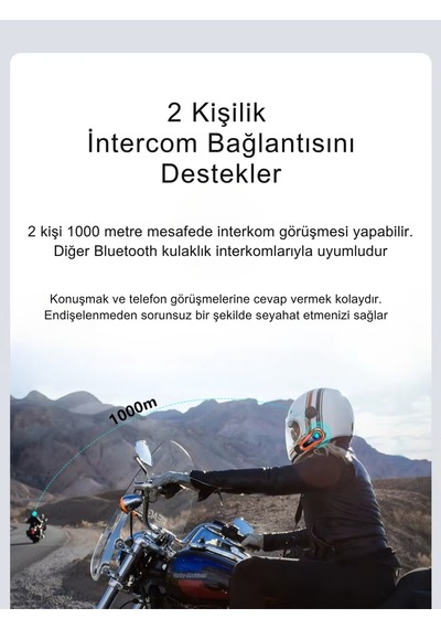Wearfitpro Q08-2x Rgb Işık Efektli İntercom Bluetooth Motosiklet Kask Kulaklığı İntercom Kulaklık