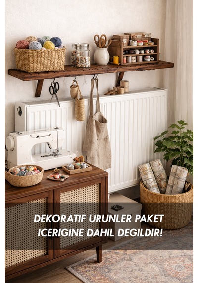 Montajsız Petek Üstü Uçan Raf Dresuar Kalorifer Peteği Üstü Ahşap Kitaplık Raf 40 X 18 Cm