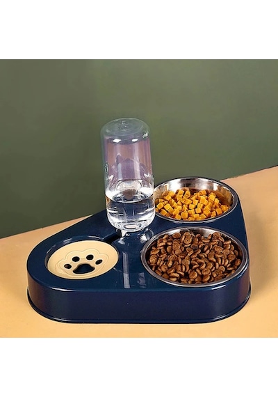Techtic 3in1 Kedi Köpek Mama Su Kabı Paslanmaz Çelik Mama Kabı