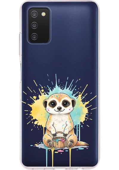 Samsung Galaxy A03s İle Uyumlu Splash Mirket Tasarımlı Şeffaf Silikon Kılıf Şeffaf