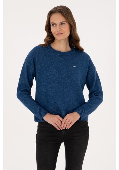 U.S. Polo Assn. Kadın Lacivert Bisiklet Yaka Kazak 50310021-VR033