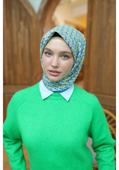 Silk Home Olinda Eşarp 48005-20 Mavi, Pembe, Mercan