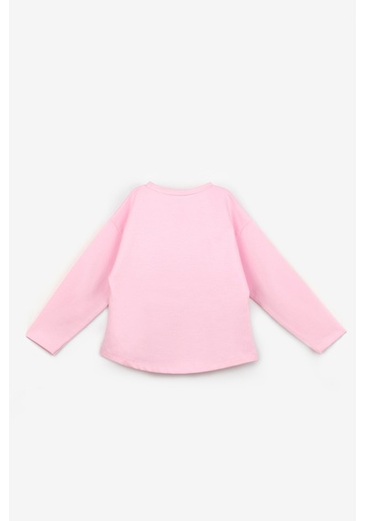 Le Mabelle Pembe 5 Fiyonklu Uzun Kollu Kız Çocuk Tişört Pembe