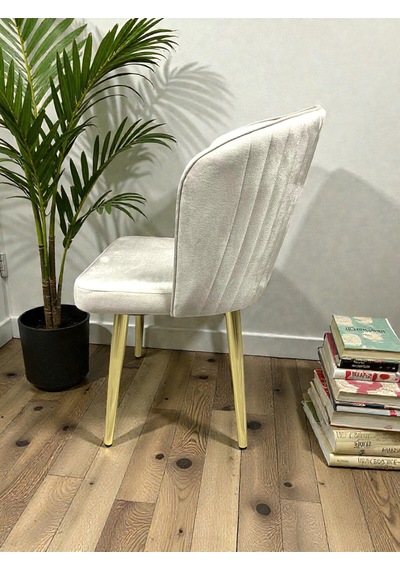 Msy Home 4 Kişilik Exclusive Kelebek Black Marble Gold Ayaklı Modern Yemek Odası Grubu 4512 Bej