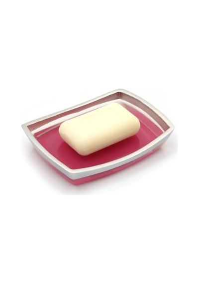 Sabunluk Gri Pembe Poliresin 14x10x2cm
