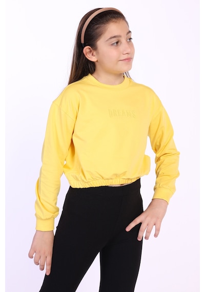 Toontoy Kız Çocuk Dreams Nakışlı Sweatshirt Koyu Sarı
