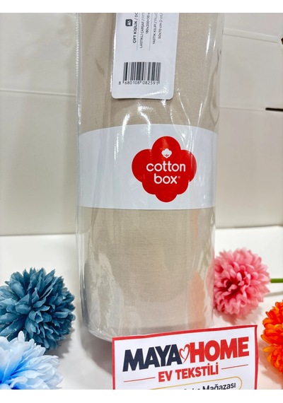 Cotton Box Bej Battal Çift Kişilik Lastikli Çarşaf Seti 180x200 Çok Renkli