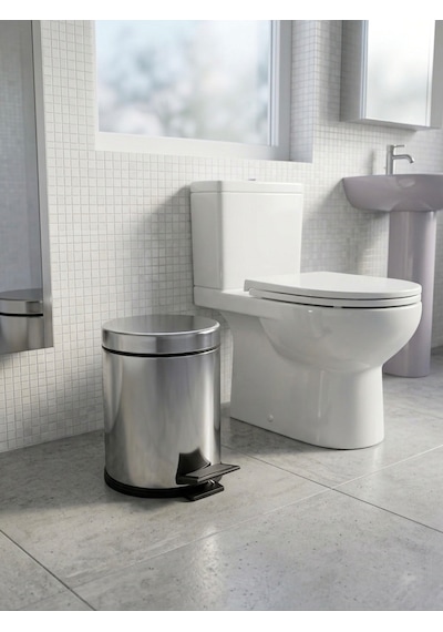 Onton 3 Litre Paslanmaz Çelik Pedallı Çöp Kovası - Banyo Ve Ofis Tipi Metalik
