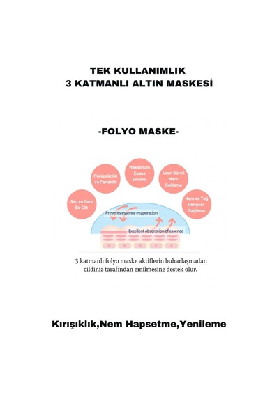 Dermal Altın Folyo Göz Maskesi 3'lü