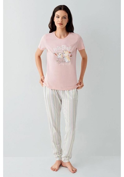 Arnetta Ar3571-s Kadın Pijama Takım Toz Pembe