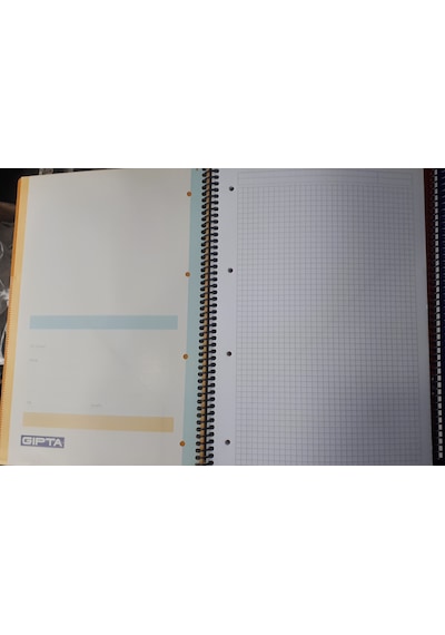Defter Spiralli 80 Yp Kareli 5 Adet + Çizgili Defter 5 Adet 10 Adet Defter Pp Kapak Gıpta Crome Çok Renkli