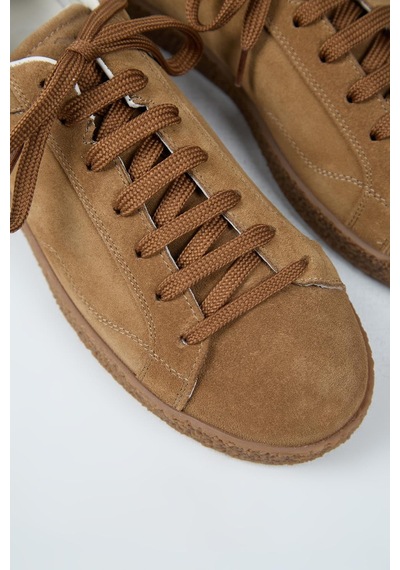 Krahe Chazz Erkek Hakiki Deri Bağcıklı Kum Sneakers