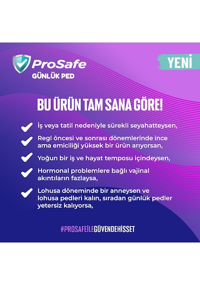 Prosafe Günlük Ped Extra Uzun 20'li