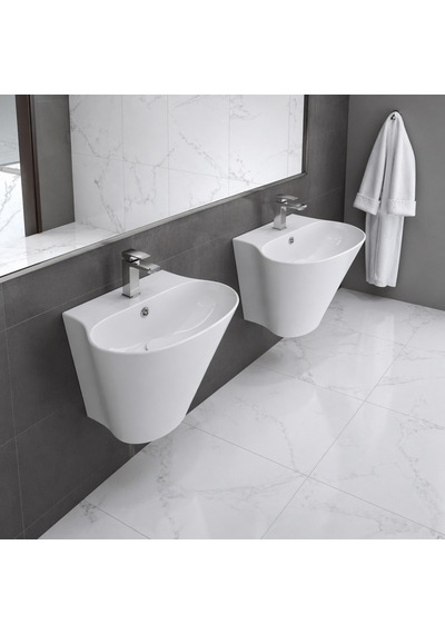 Turavit Minia Monoblok Batarya Delikli Beyaz Lavabo Mn5027