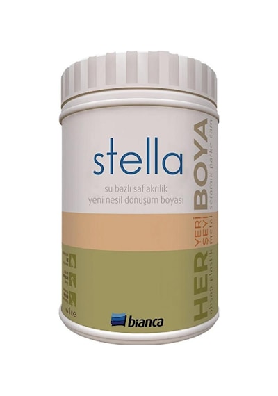 Bianca Stella Su Bazlı Saf Akrilik Boya 1 Lt Beyaz 1 Lt