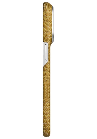 Apple Uyumlu iPhone 18 Pro Max Kılıf M-safe Özellik Aramid Karbon Fiber Pitaka Wind Over Wheat Serisi Kapak Gold