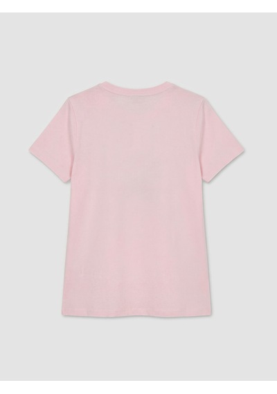 Lcw Everyday Pembe Kelebek Baskılı %100 Pamuklu Kadın Tişört