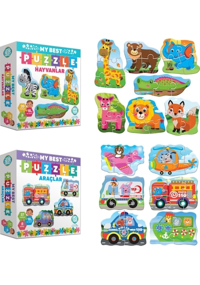 18-36 Ay Hayvanlar ve Taşıtlar Puzzle Set