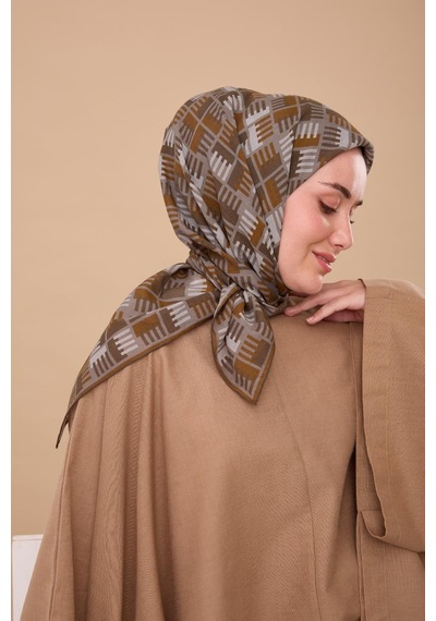 Silk Home Yaz Esintisi Eşarp 150001-03 Yeşil Gri, Kahverengi, Gümüş, Gri