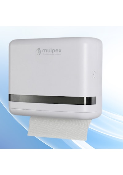 Mulpex Beyaz Duvara Monte Z Katlamalı Kağıt Havlu Dispenseri Premium Abs Gövde, Anahtarlı Kilit, Vidalı & Yapışkan Montaj Beyaz